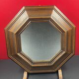 Rustic molded wood mirror 34 cm