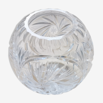 Vase boule cristal taillé