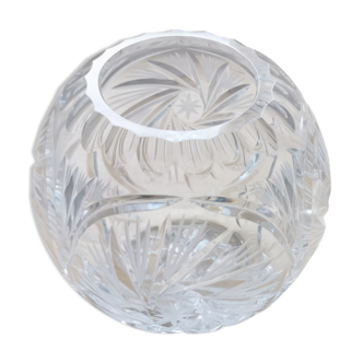 Vase boule cristal taillé