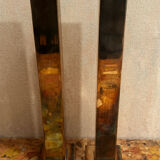 Pair of Silver-Plated Candle Holders H 29 cm - Modernist