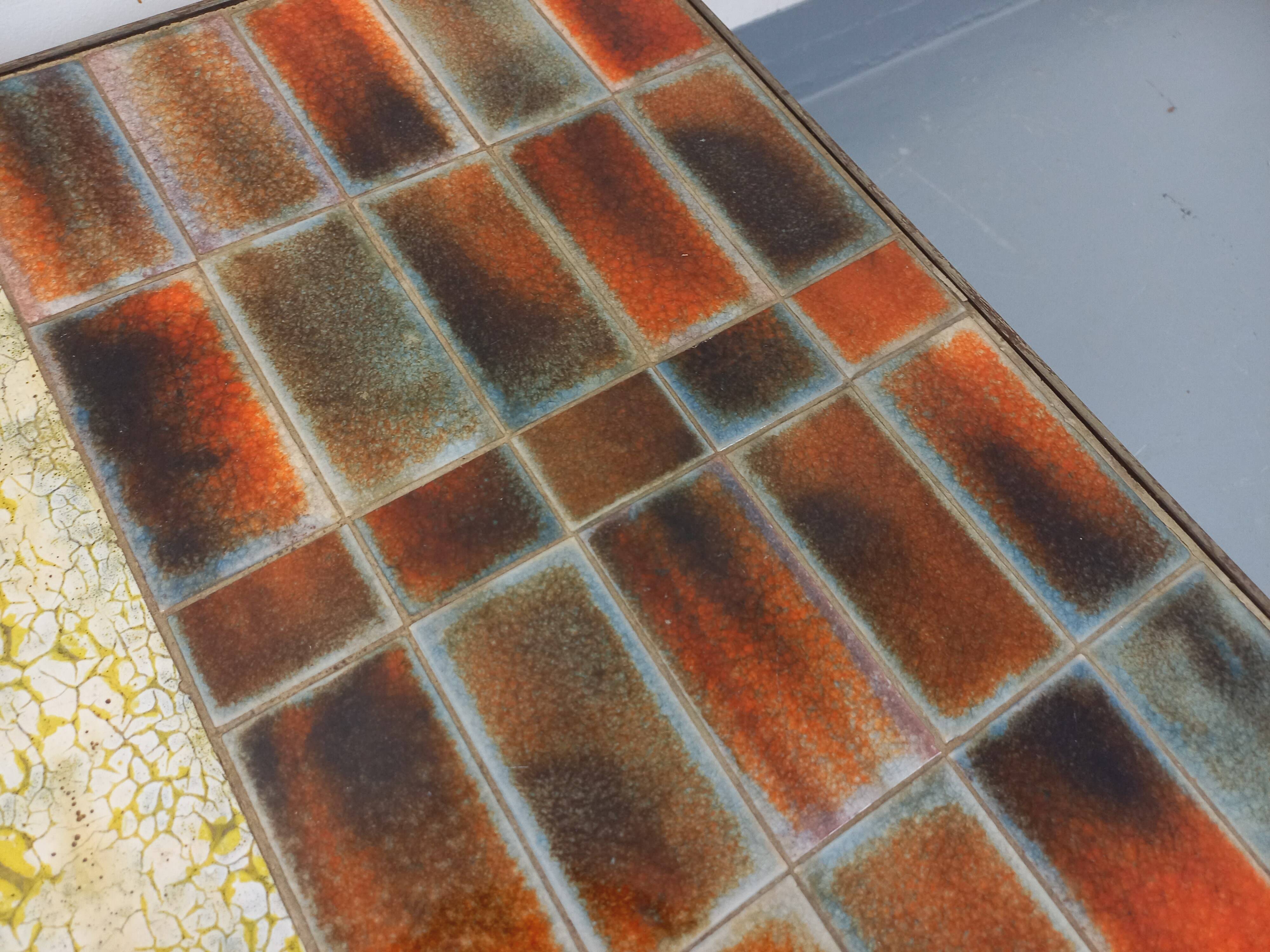 Vintage ceramic coffee table by Jean Gregorieff for Roche Bobois