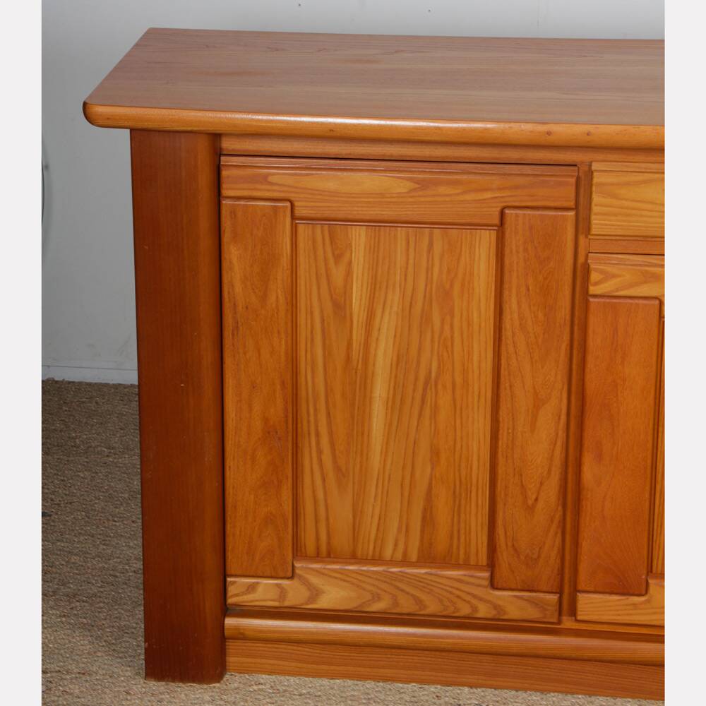 Vintage elm sideboard from the 1980s