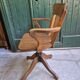 Fauteuil de bureau americain en chene reglable 1950