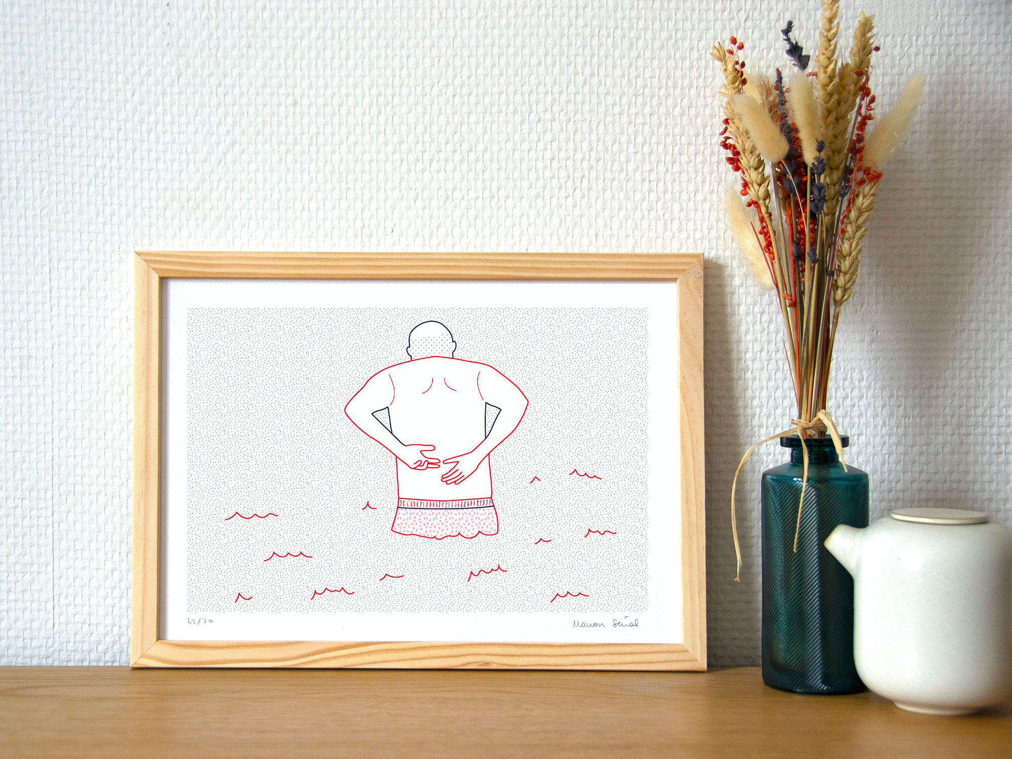 Illustration A4 Naiade No. 3/8 Brittany blue bather