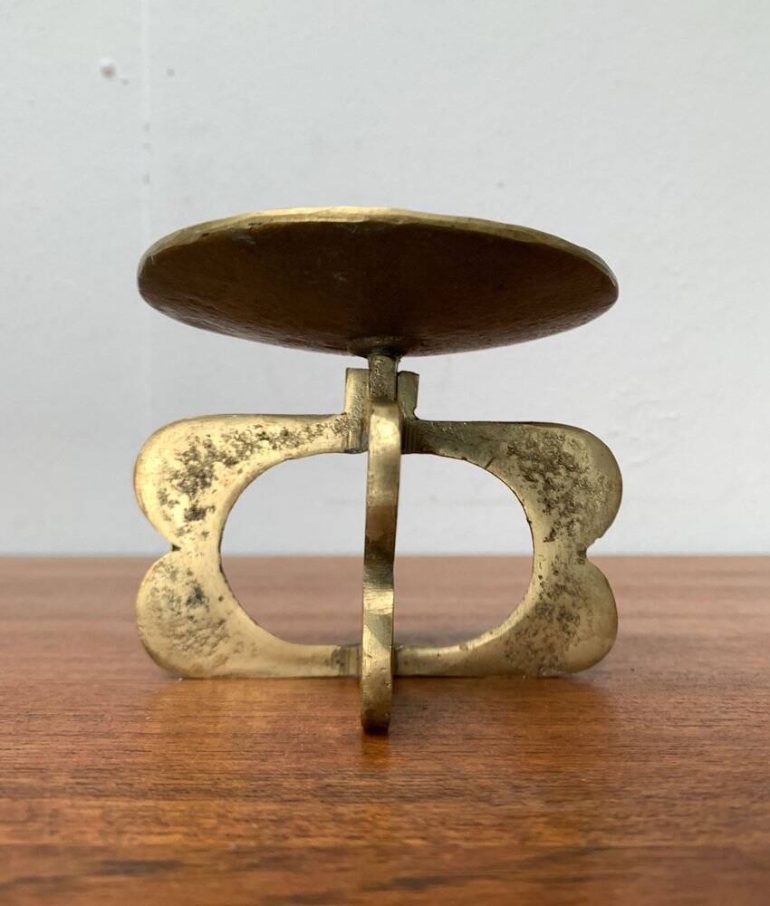 Mid-century brutalist metal candlestick, 1960s
