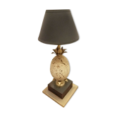 Lampe vintage annees 60 oeuf d'autruche en travertin, p.barbier