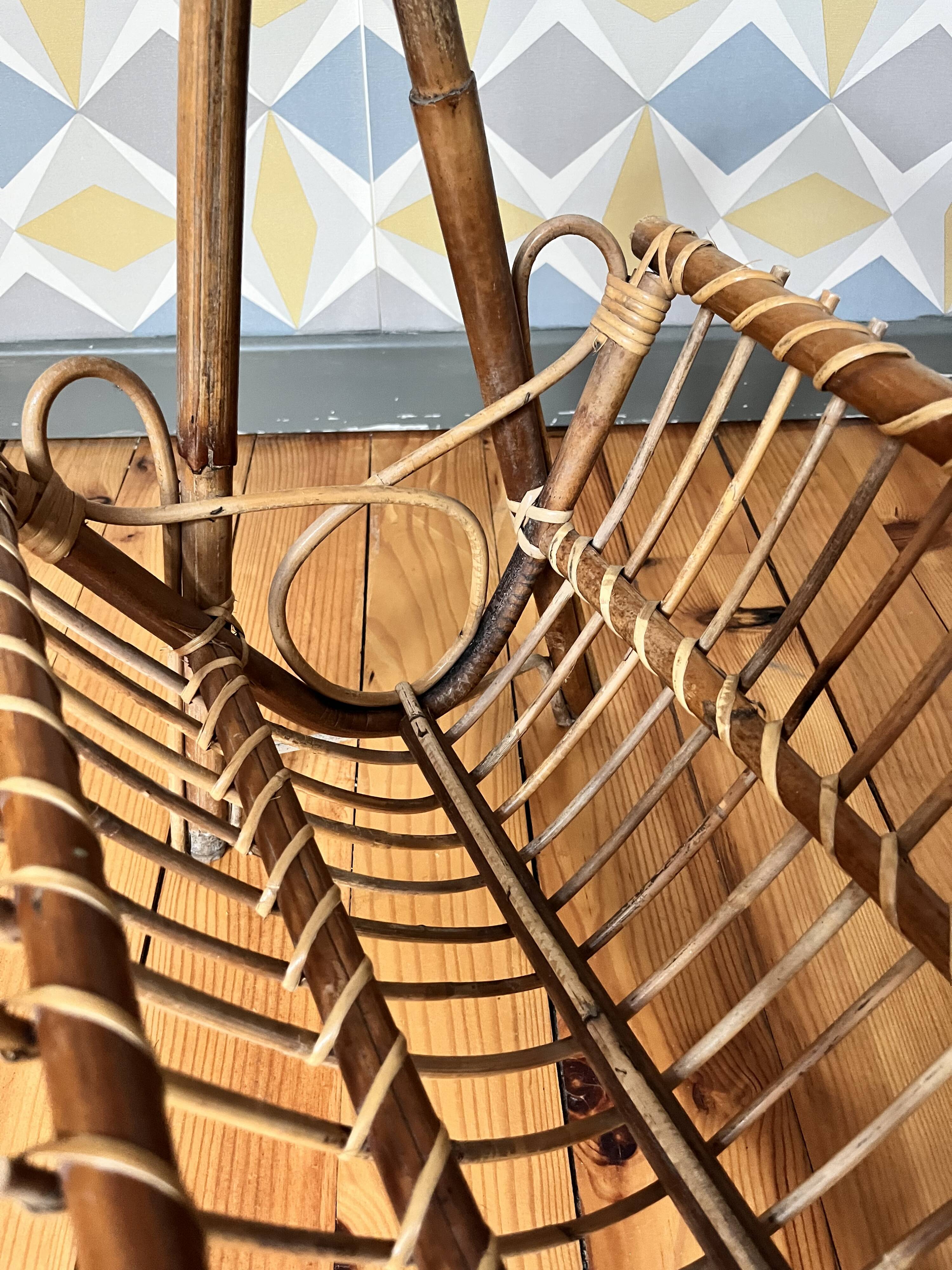 Vintage magazine holders light rattan