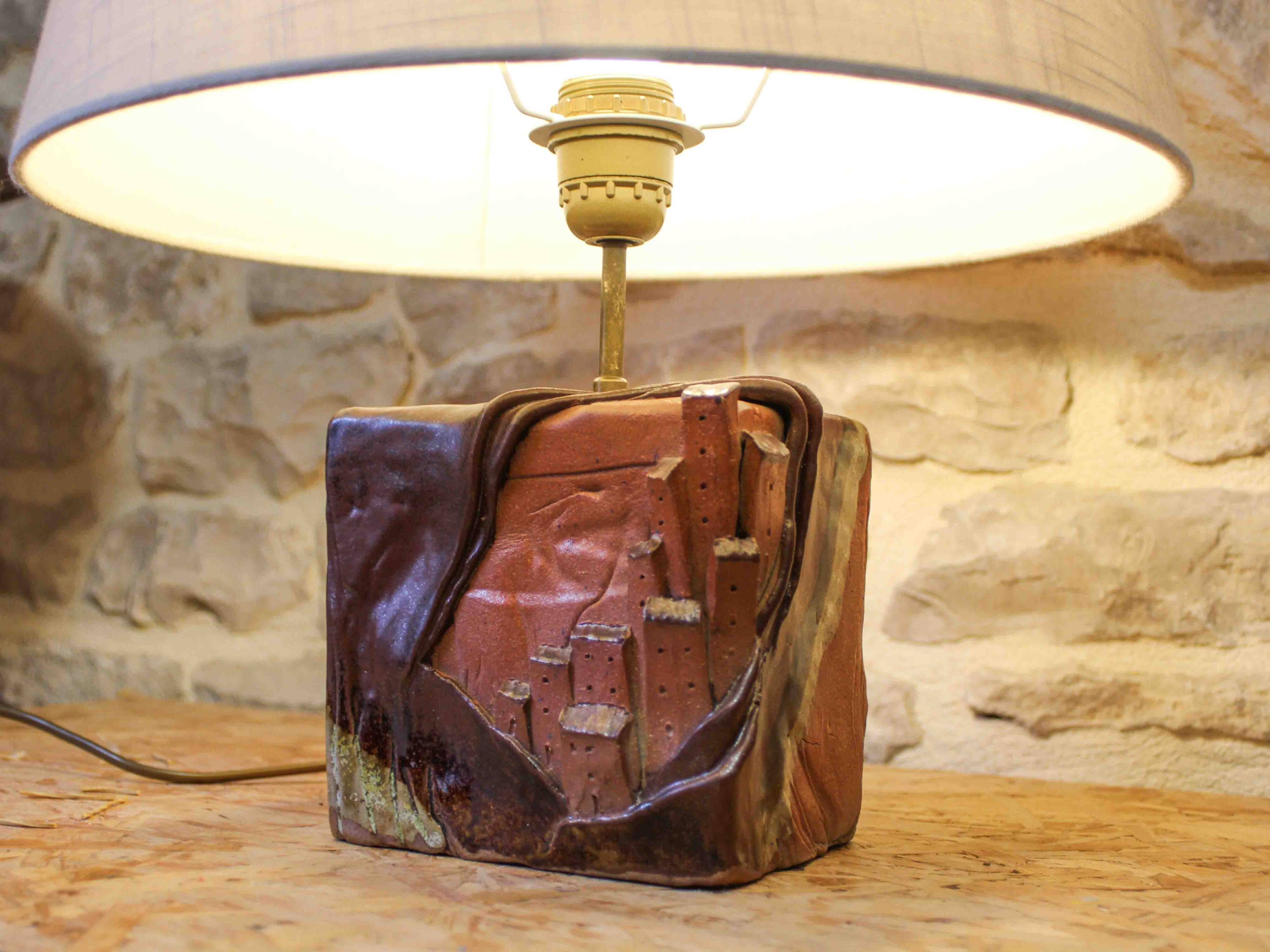 Lamp base in stoneware - Alain Fichot - La Margelle