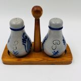 Alsatian stoneware pepper and salt set