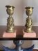 pair of antique bronze candlesticks