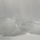 Salad bowl & 4 dessert cups, apple shape in clear glass