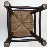 Oak and straw stool