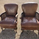 Pair of leather armchairs cannish cheeks