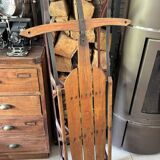 Ancienne luge américaine en bois vintage