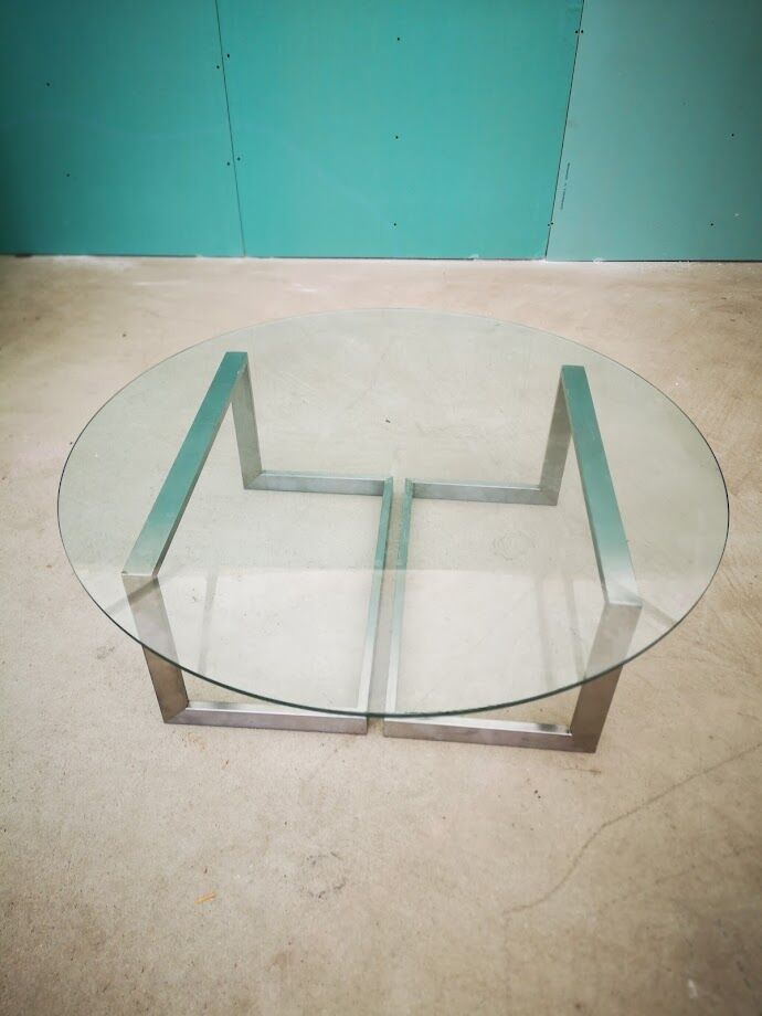 Modular glass and iron table