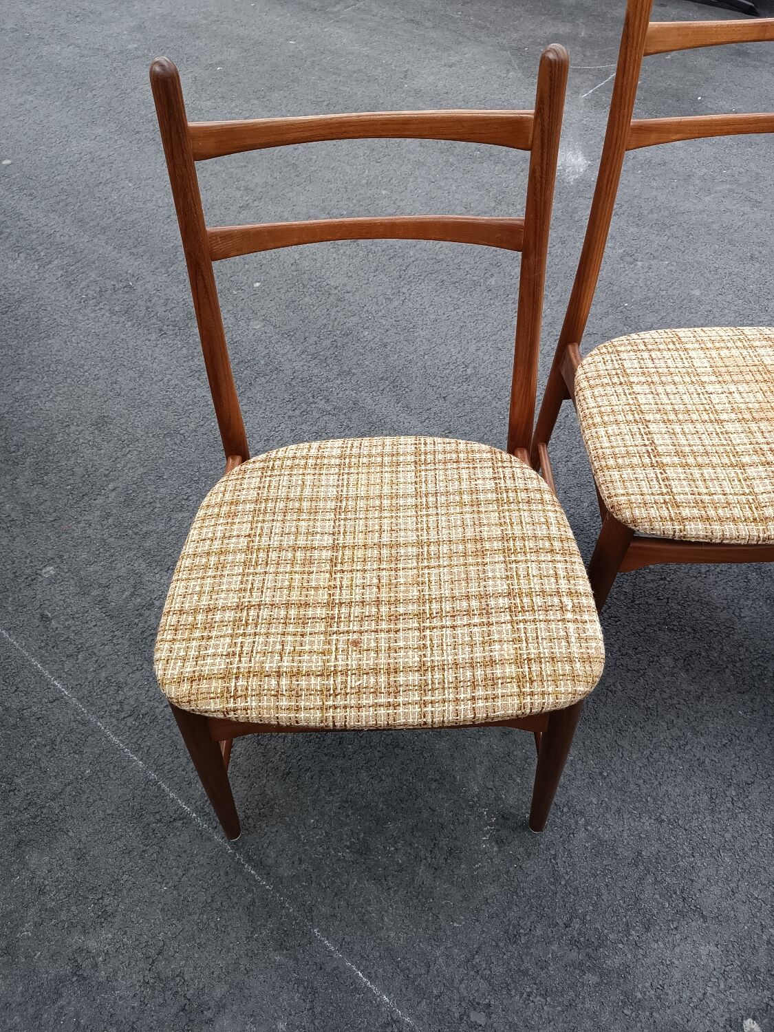 Four Scandinavian teak chairs in the 60s