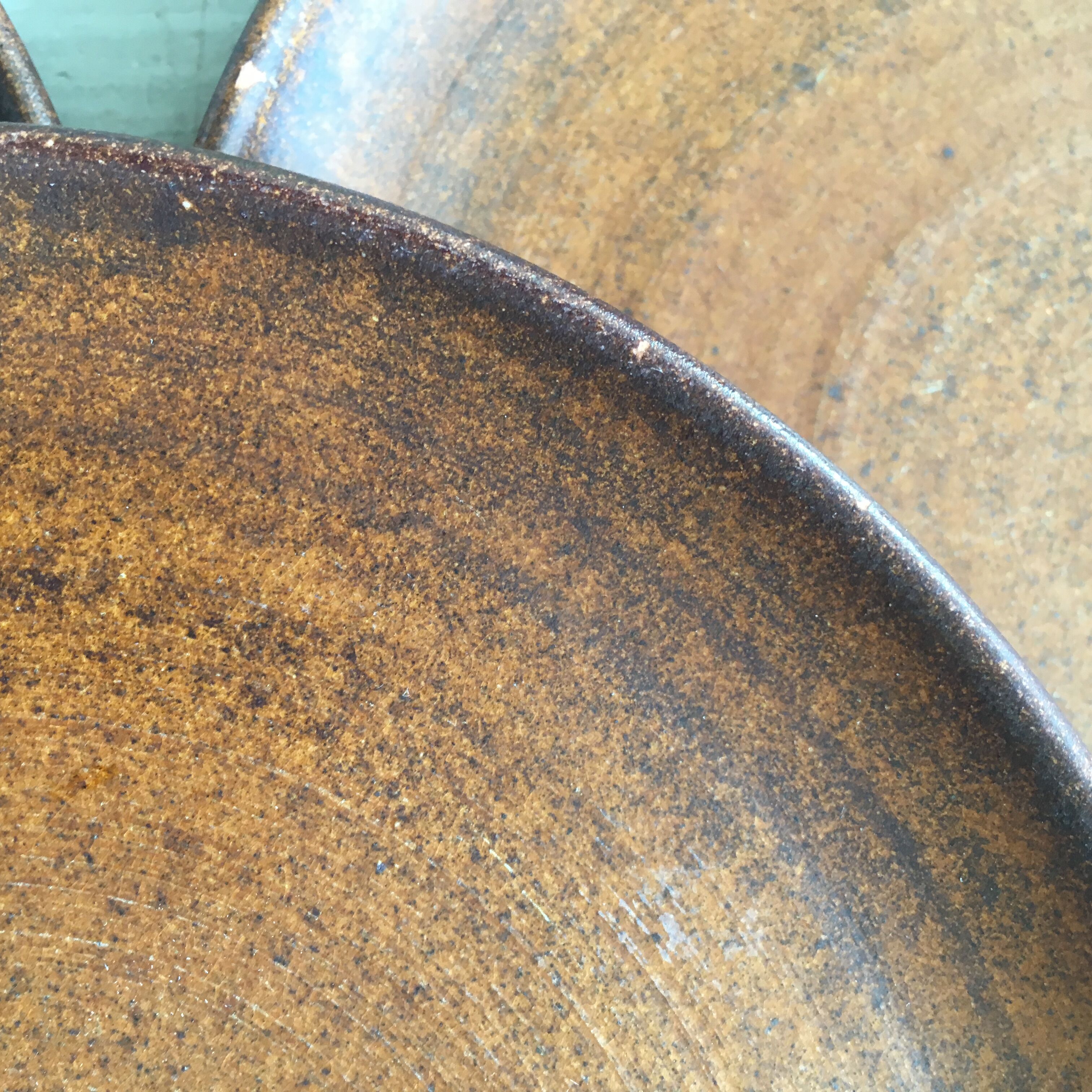 Lot of 4 plates a dessert in stoneware handmade