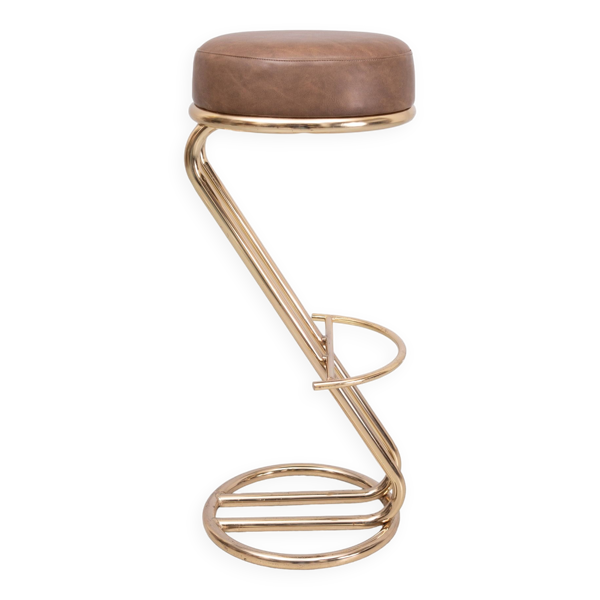 Tabouret de bar design d'après Louis Sognot années 1980 France
