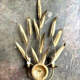 2-light leaf wall lights in gold metal