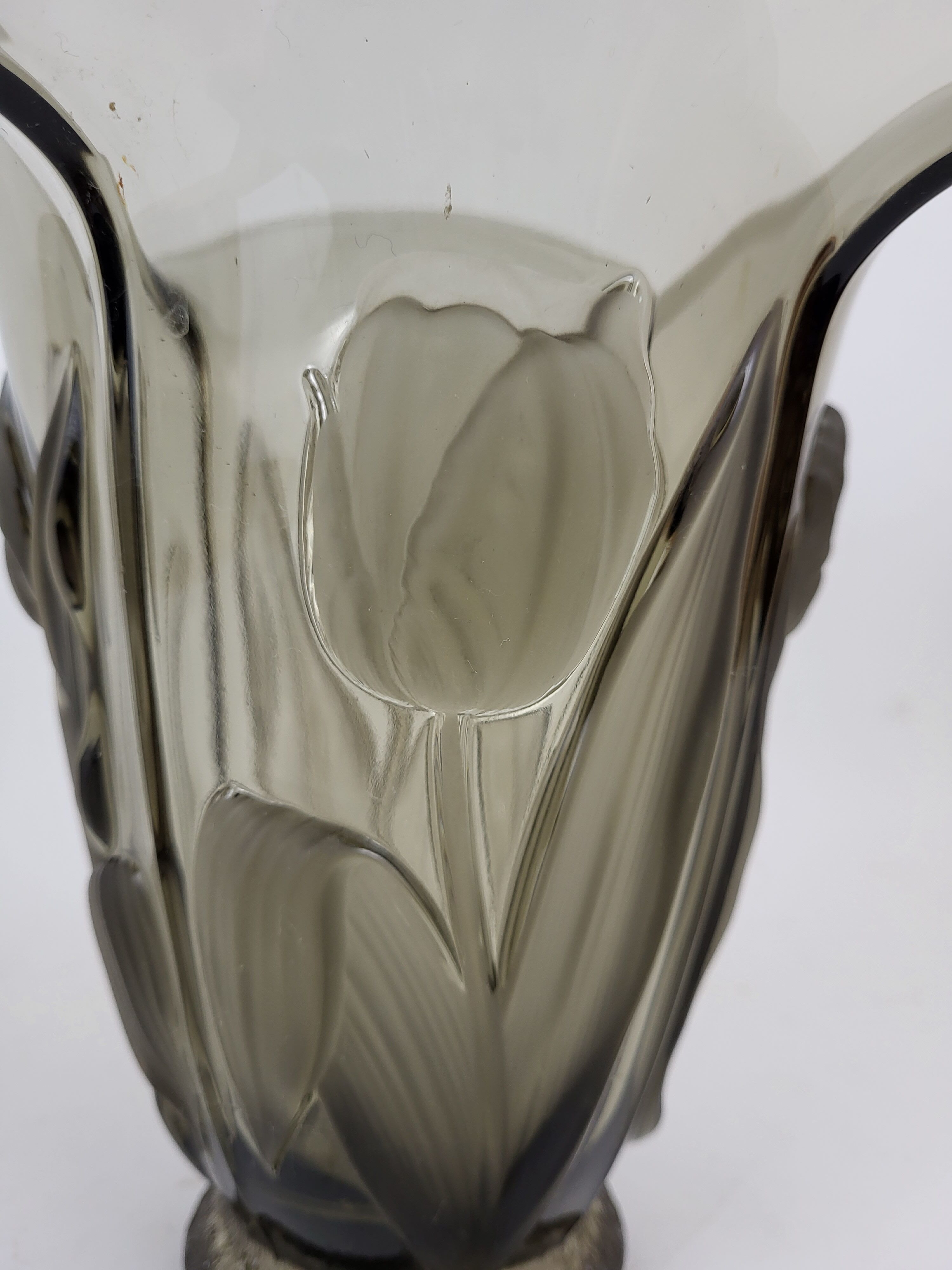 Art Deco glass tulip vase Czechoslovakia