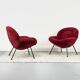 Chaises longues rouges par Fritz Neth pour Correcta, années 1950, ensemble de 2