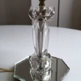 Table lamp in chiseled glass and beveled mirror 1950