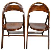 Pair of Bauhaus Folding Chairs B751 by Ligna, Czechoslovakia 1930s