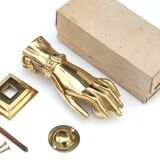 Brass hand-shaped door knocker, 1950s