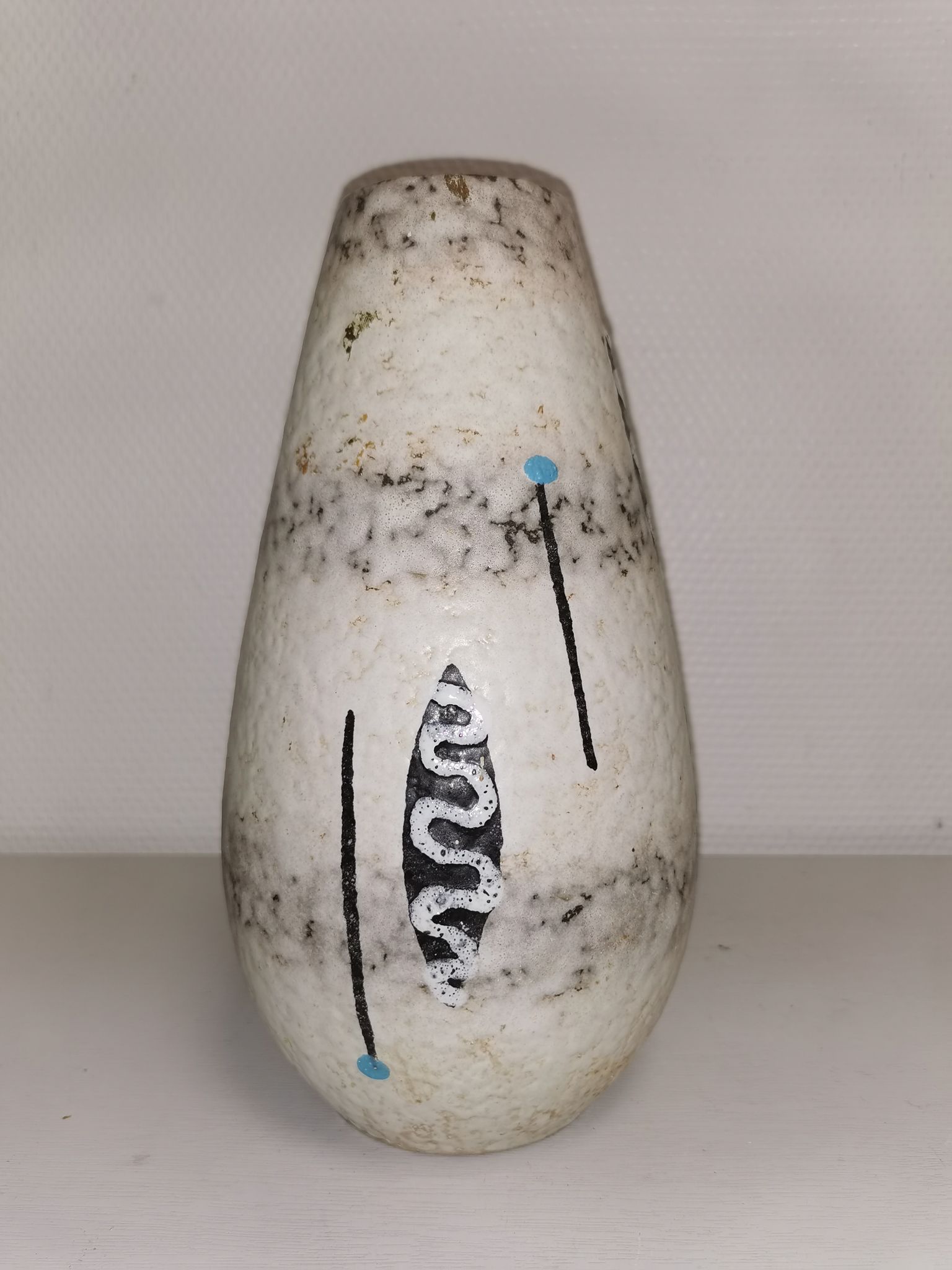 Vase au décor graphique , vintage ceramique , années 50-60s