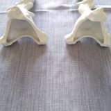 2 porcelain candle holders