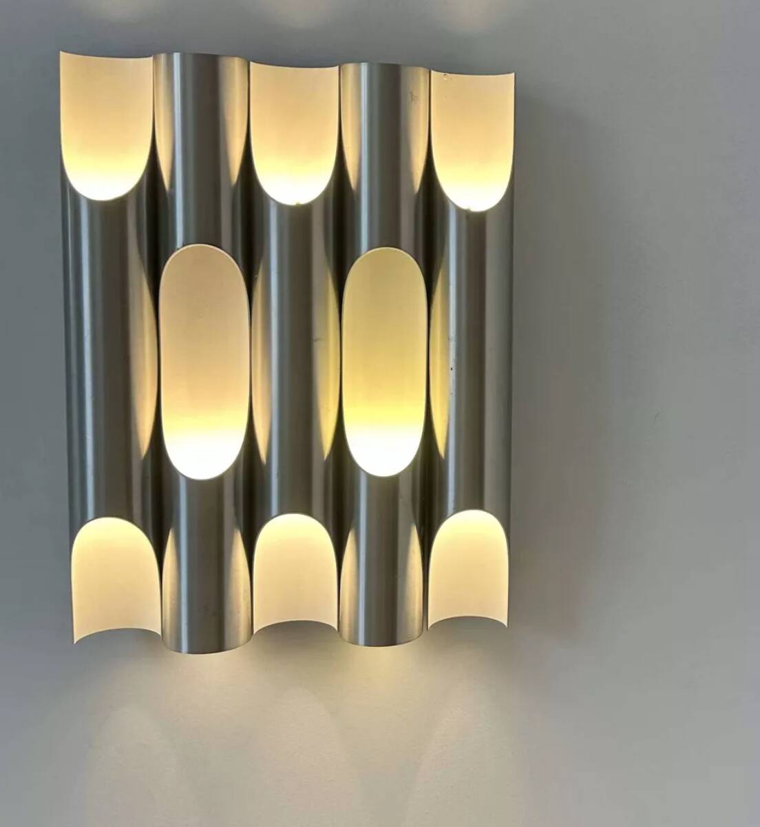 Applique vintage "Fuga XL", métal brossé, Raak Pays Bas 1970