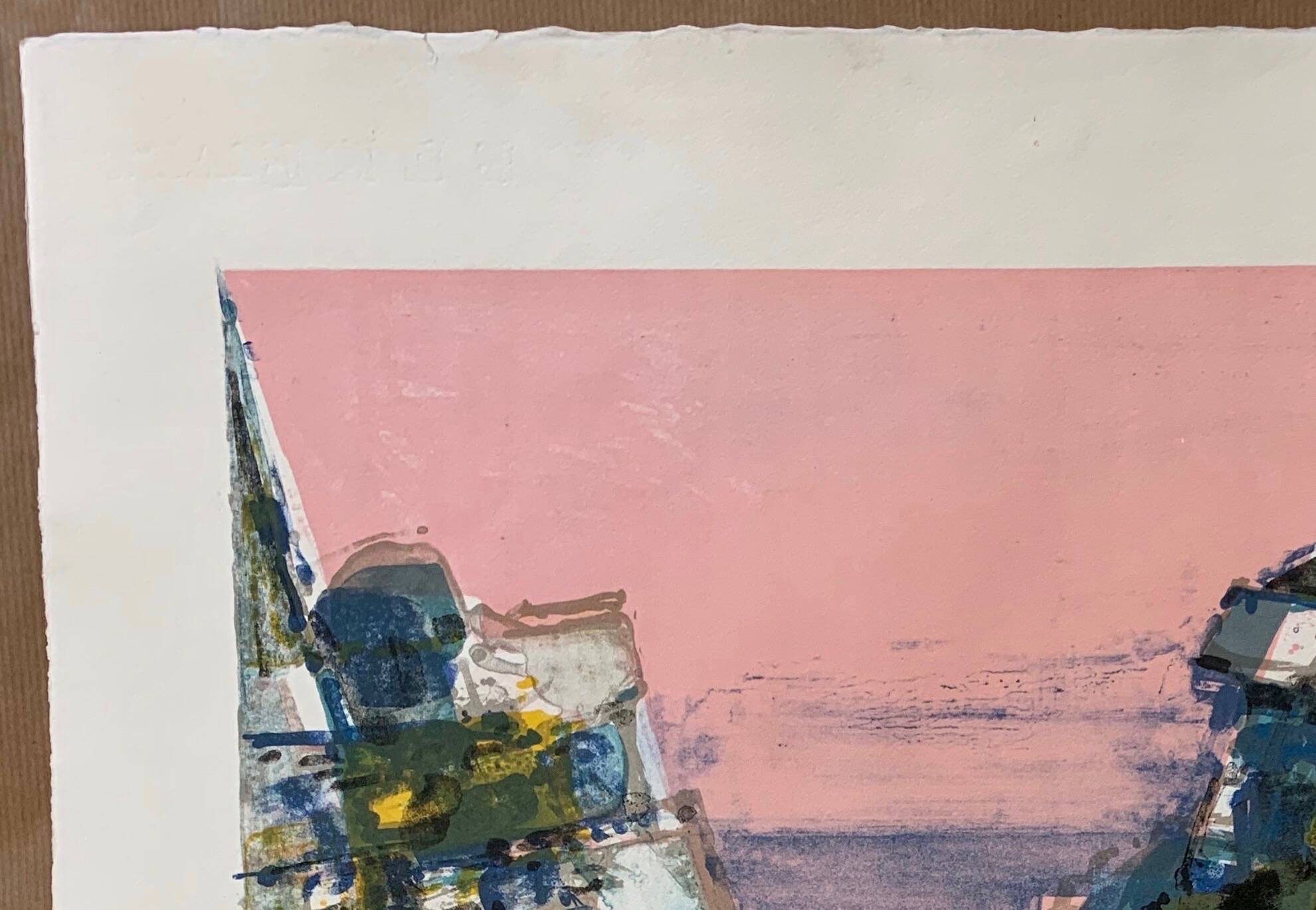 Lithographie originale "les gorges" de camille hilaire