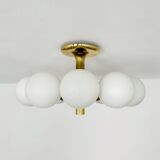 1 of 2 Brass Sputnik Flush Lamps by Kaiser Leuchten
