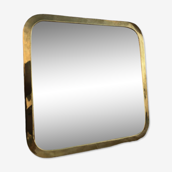 Square brass mirror