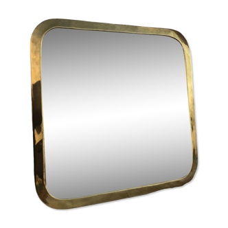 Miroir en laiton carré, 39 cm