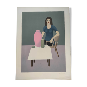 Lithographie originale - rose