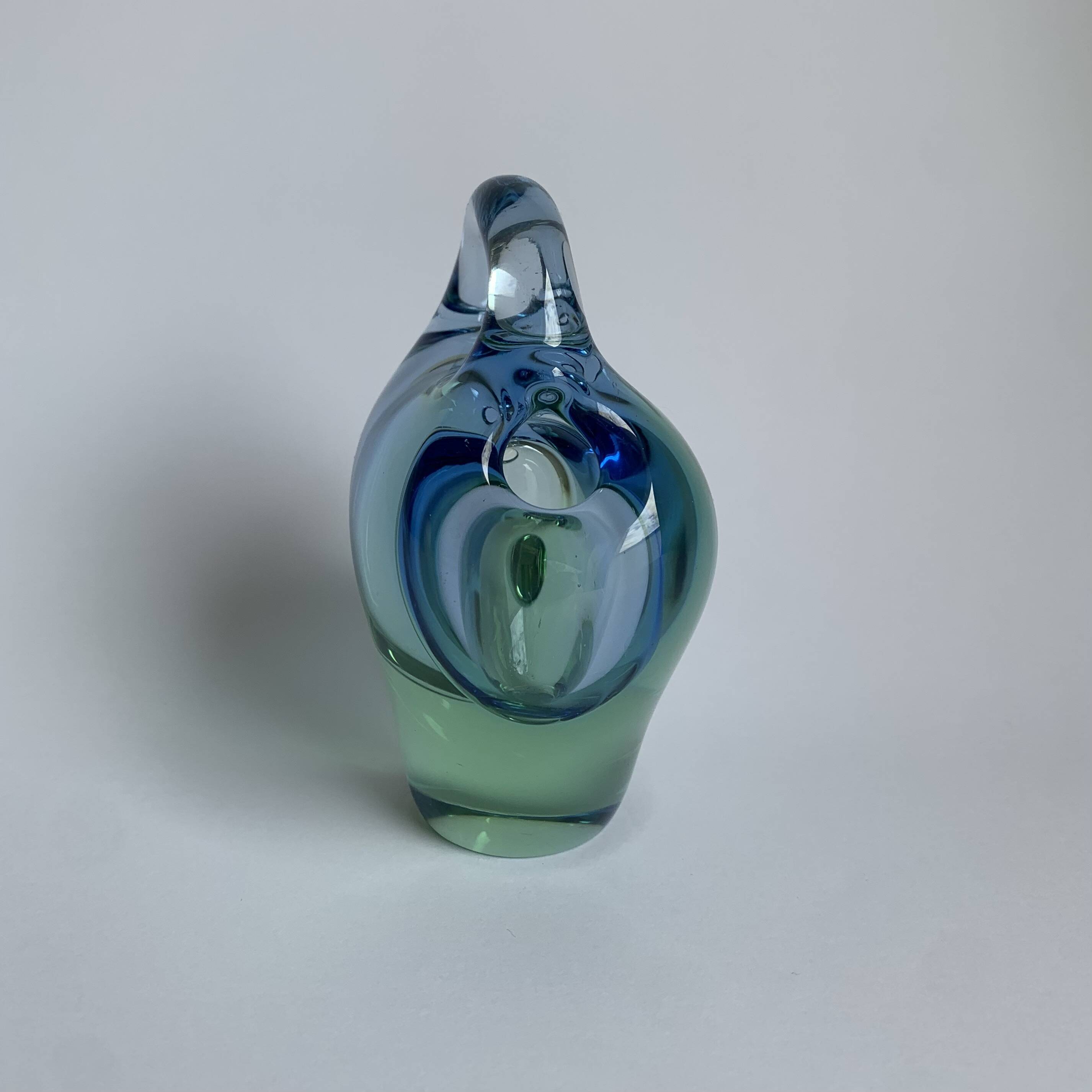 Art Glass Bowl in Blue by Jan Beranek for Skrdlovice, Czechoslovakia