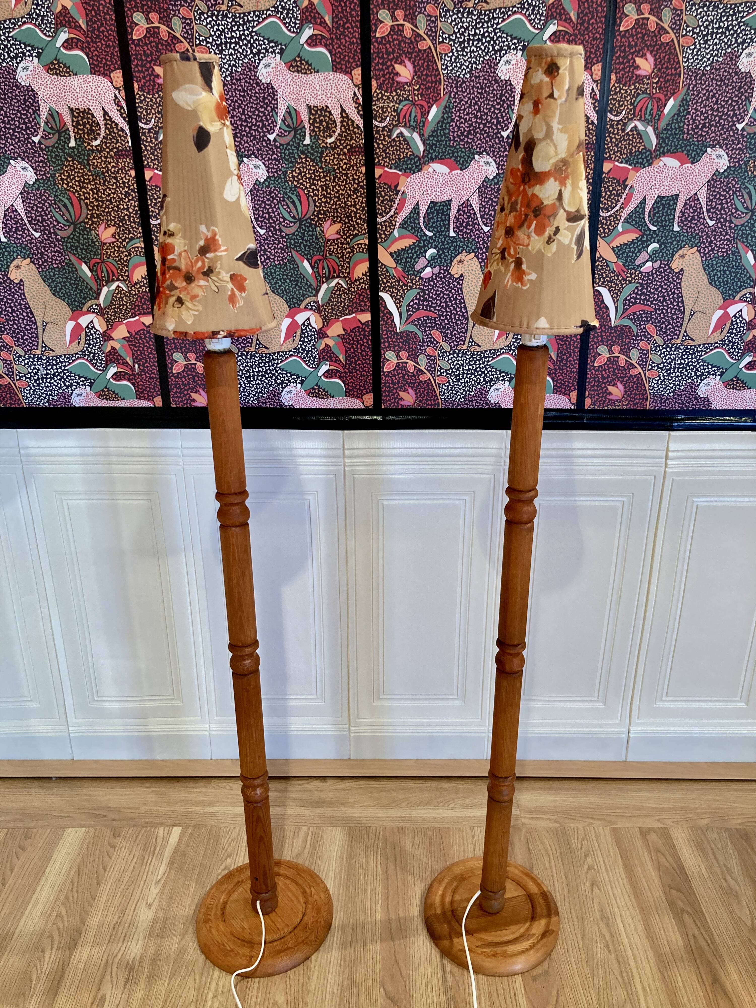 Pair of Scandinavian design floor lamps from the 1960s.