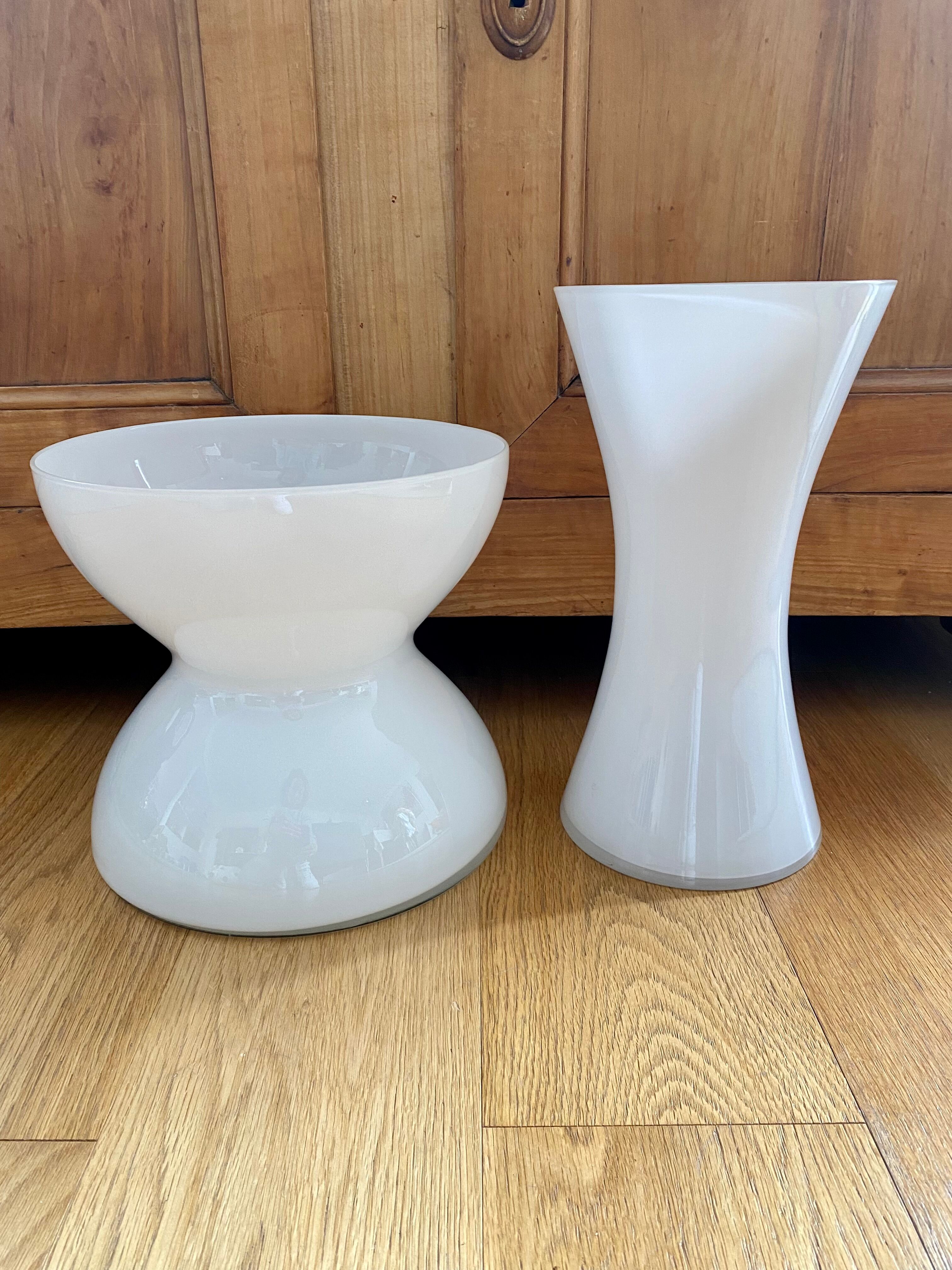 Anne Nilsson white glass spool vase for Ikea