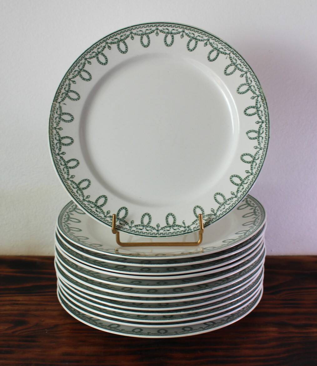 Boch Frères porcelain dinner plate, La Louvière, Bonaparte