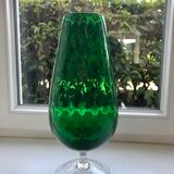 Vase in green Italian glass  70s