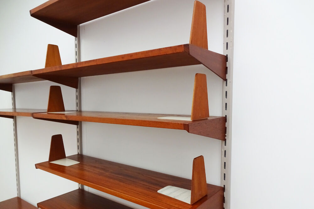 Kai Kristiansen Danish mid century compact floating teak wall unit and shelving set
