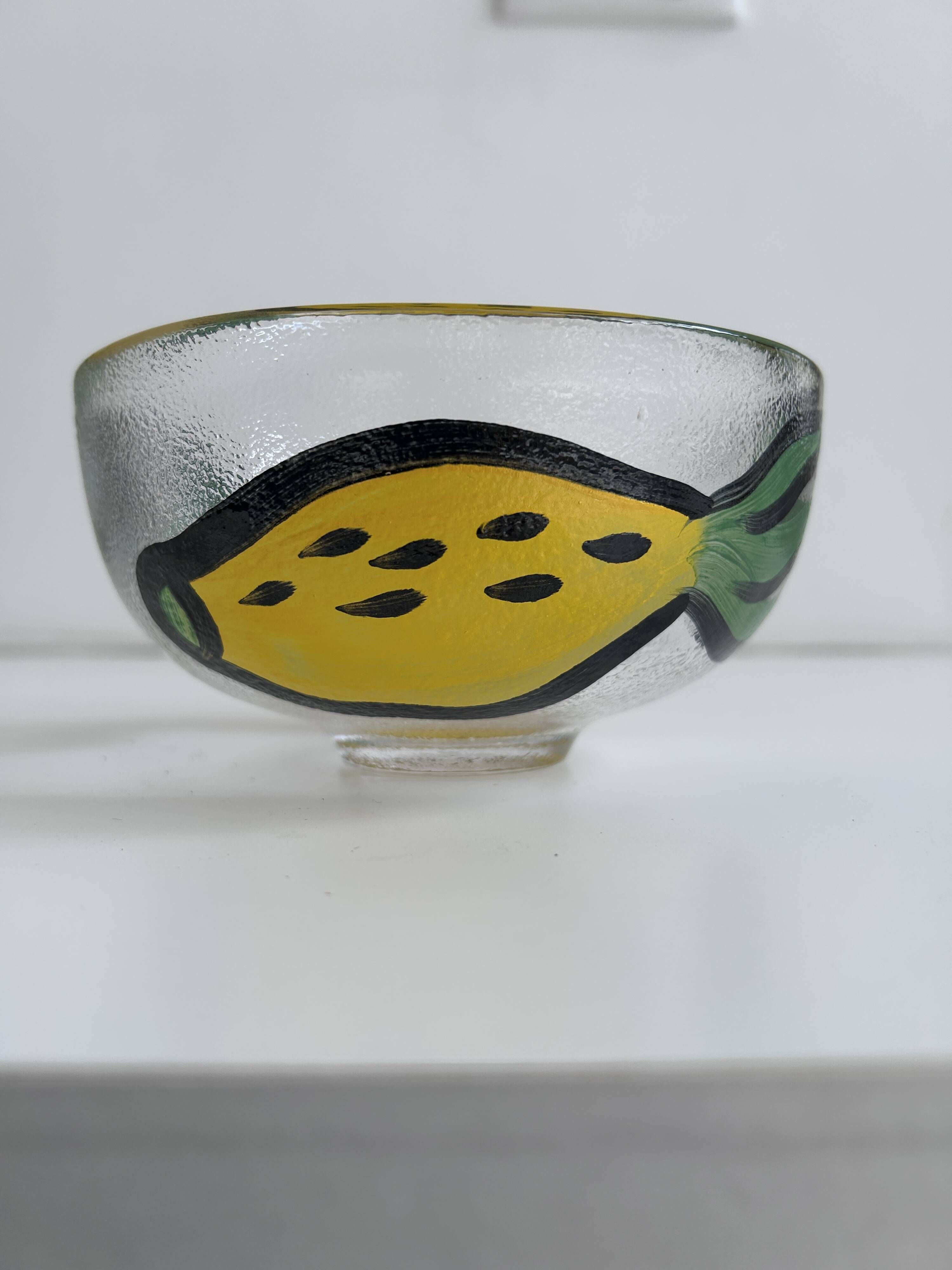 Bowl Kosta Boda by Ulrica Hydman Vallien – hand-painted glass 15 cm