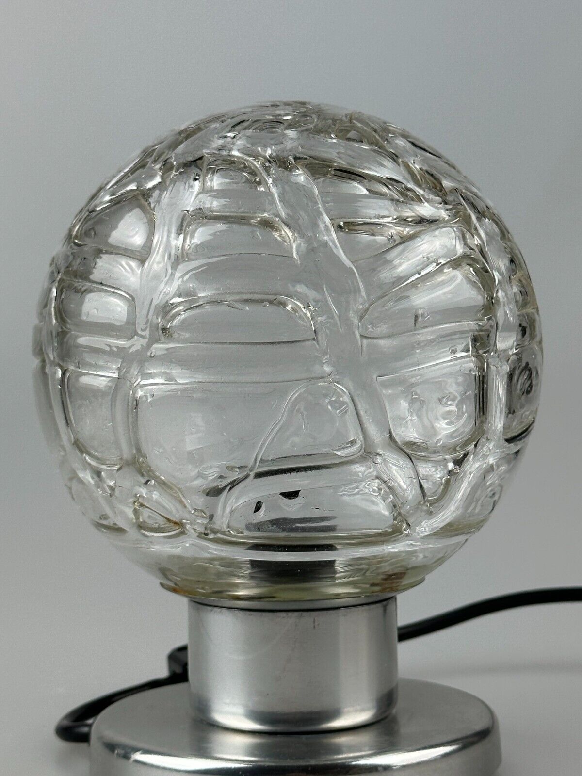 60s 70s table lamp bedside lamp chrome Doria glass space age design