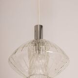 Large glass tulip-shaped pendant light by Cosack, Germany, 1970s.