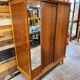 Vintage sliding door wardrobe with mirror - 1970s