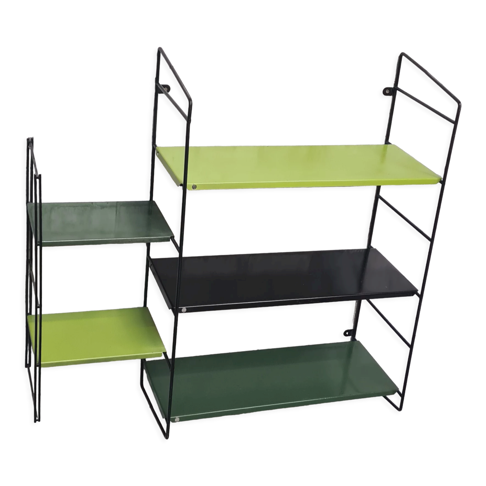 Scandinavian apple green and English green shelf h70x70x23cm