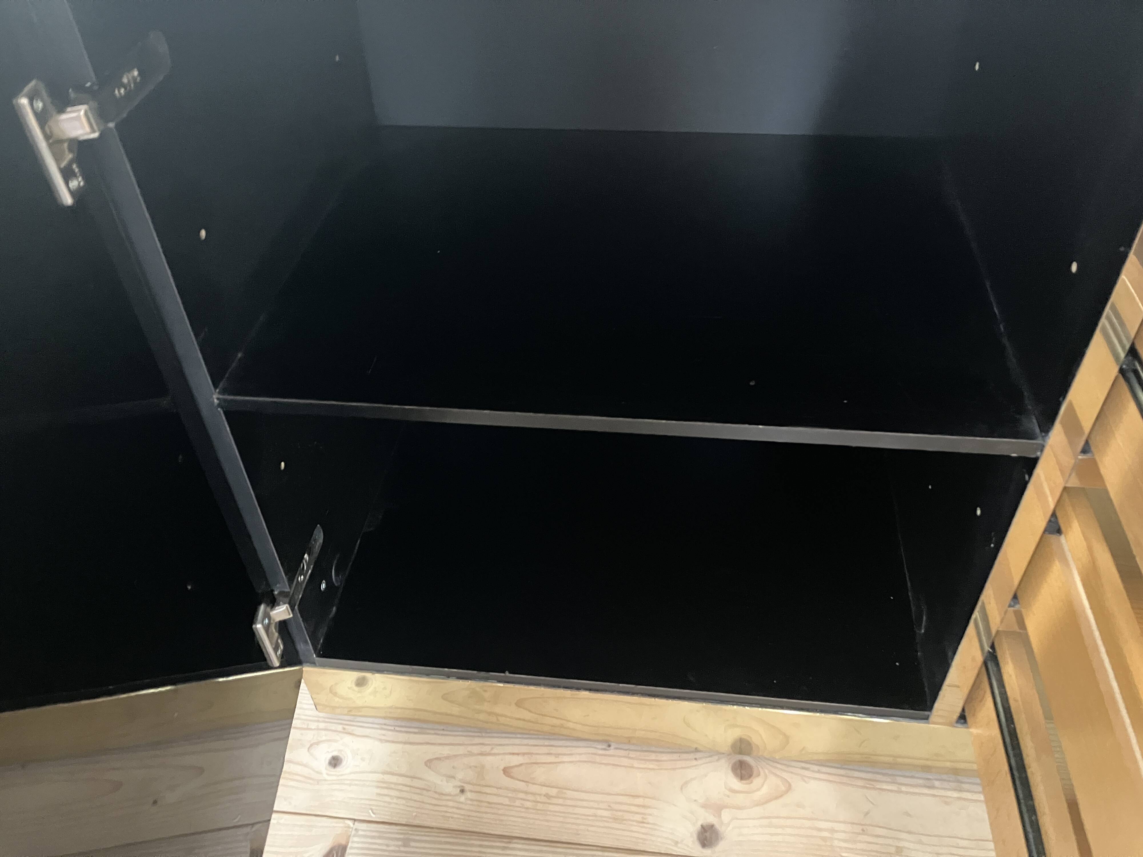 black lacquered sideboard by Jean Claude Mahey 1970