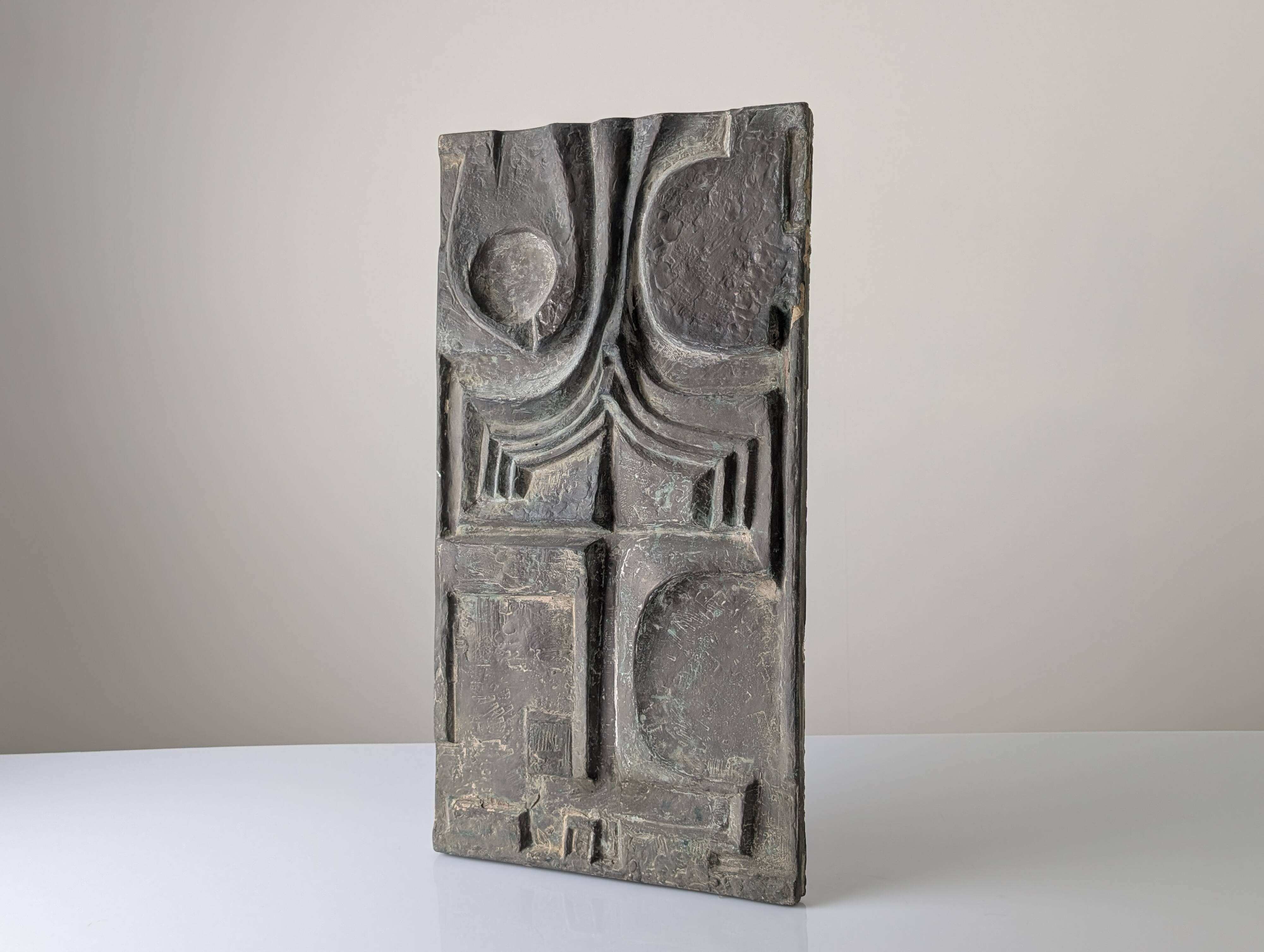 Brutalist Fiberglass Relief Wall Plaque, 1960s
