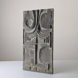Plaque murale en relief brutaliste en fibre de verre, années 1960
